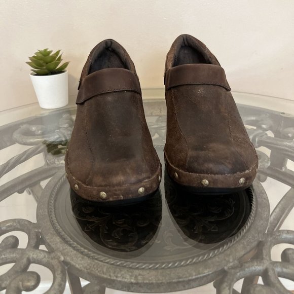 Merrell Luxe Espresso Clogs Heels Size 7 Brown Leather Western Mules J68680 - Picture 4 of 12